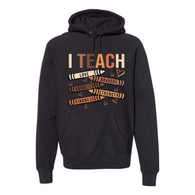 I Teach Black History Month Melanin Afro African Teacher Premium Hoodie