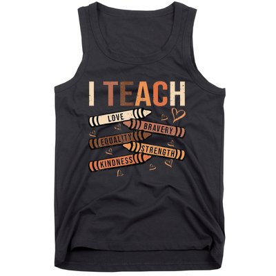 I Teach Black History Month Melanin Afro African Teacher Tank Top