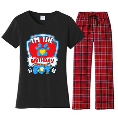 Im The Birthday Boy Dog Paw Family Matching Women's Flannel Pajama Set