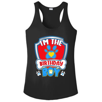 Im The Birthday Boy Dog Paw Family Matching Ladies PosiCharge Competitor Racerback Tank