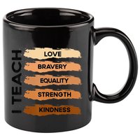 I Teach Black History Month Melanin Afro African Teacher 11oz C Handle Ceramic Mug