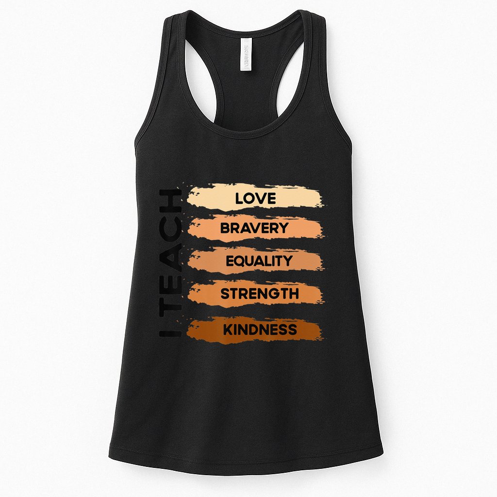 I Teach Black History Month Melanin Afro African Teacher Womens Tank Top