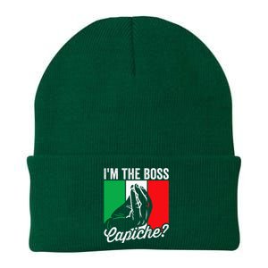 IM The Boss Capiche Funny Italian Nonno Nonna Saying Knit Cap Winter Beanie