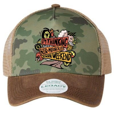 I'm Thinking Beer And Motorcycle Kinda Weekend Legacy Tie Dye Trucker Hat