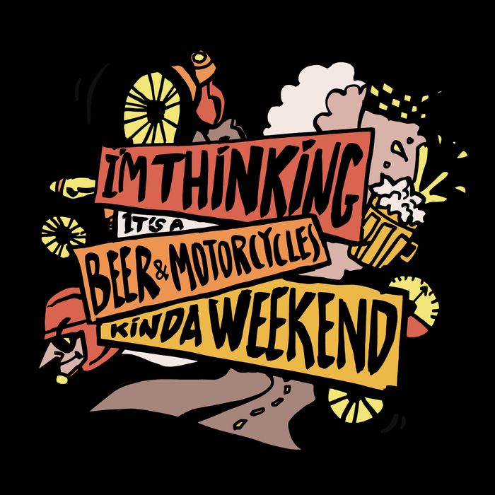 I'm Thinking Beer And Motorcycle Kinda Weekend 7-Panel Snapback Hat