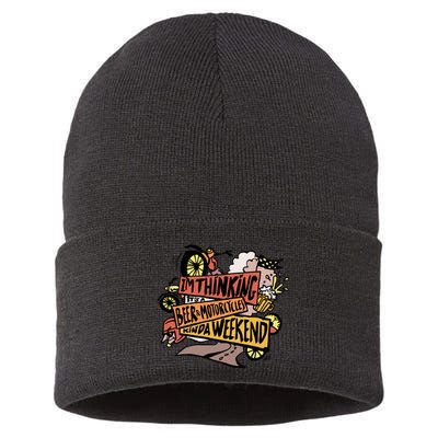 I'm Thinking Beer And Motorcycle Kinda Weekend Sustainable Knit Beanie