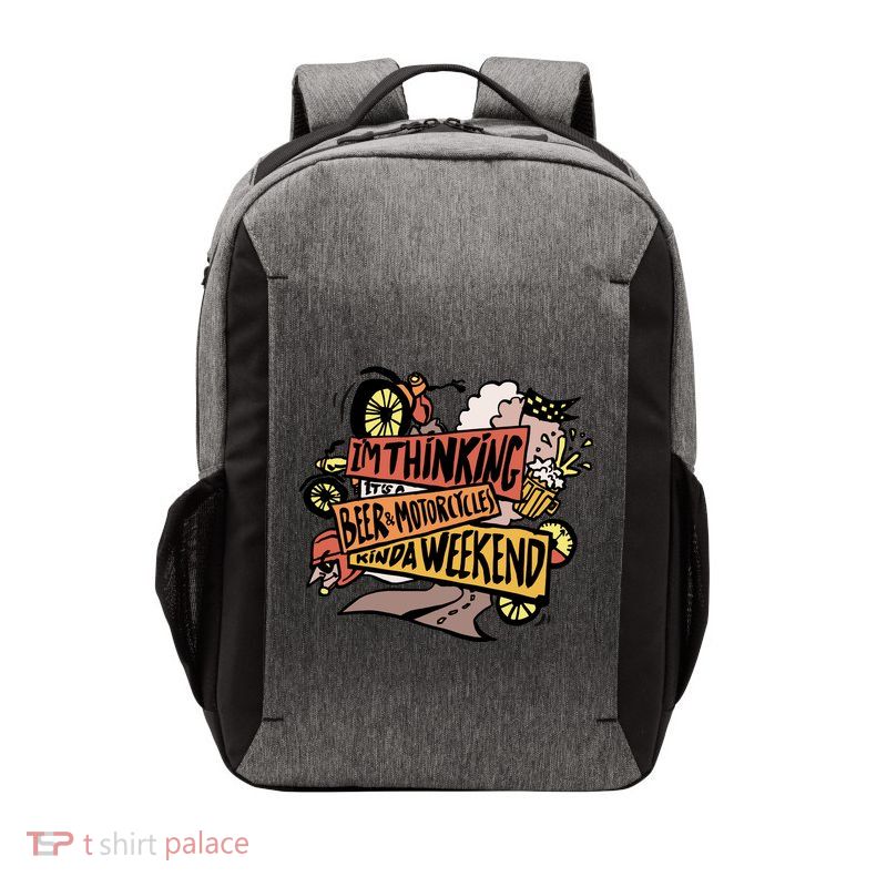 I'm Thinking Beer And Motorcycle Kinda Weekend Vector Backpack