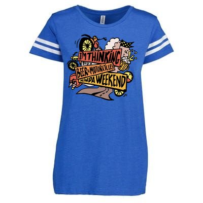 I'm Thinking Beer And Motorcycle Kinda Weekend Enza Ladies Jersey Football T-Shirt