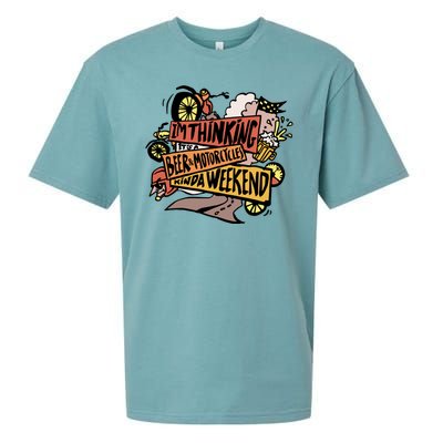 I'm Thinking Beer And Motorcycle Kinda Weekend Sueded Cloud Jersey T-Shirt