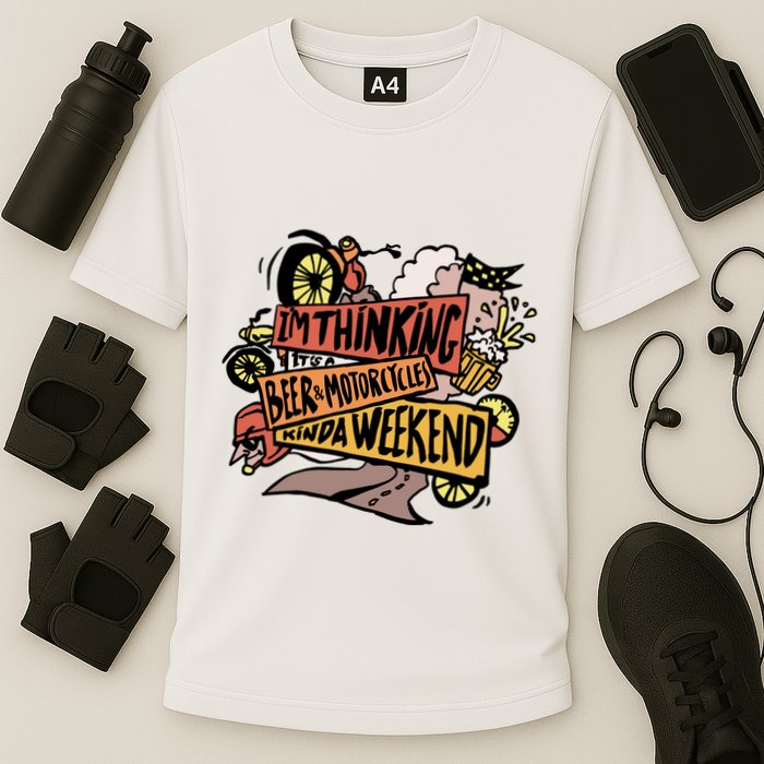 I'm Thinking Beer And Motorcycle Kinda Weekend Performance Shirt