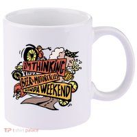 I'm Thinking Beer And Motorcycle Kinda Weekend 11oz C Handle Ceramic Mug