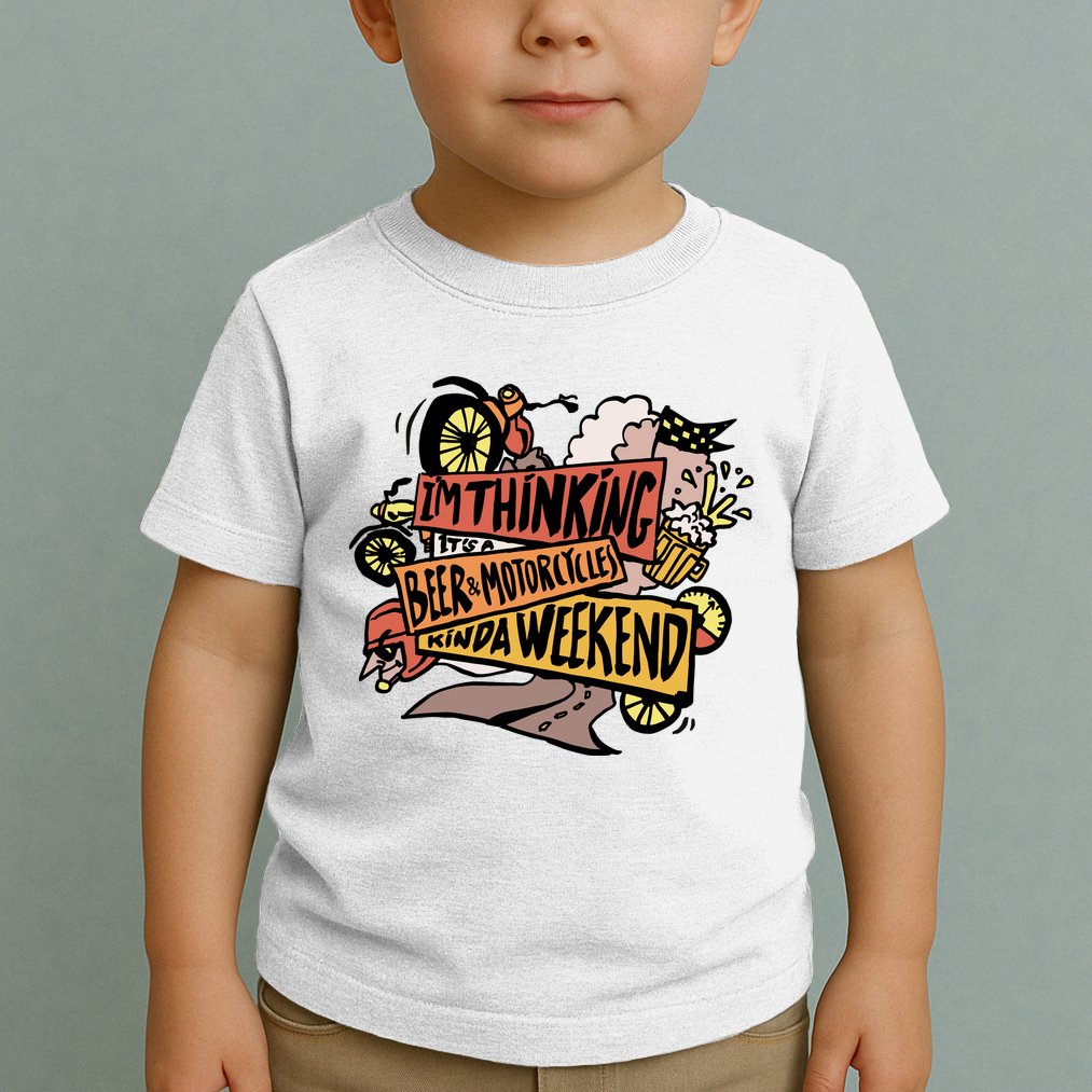 I'm Thinking Beer And Motorcycle Kinda Weekend Toddler T-Shirt
