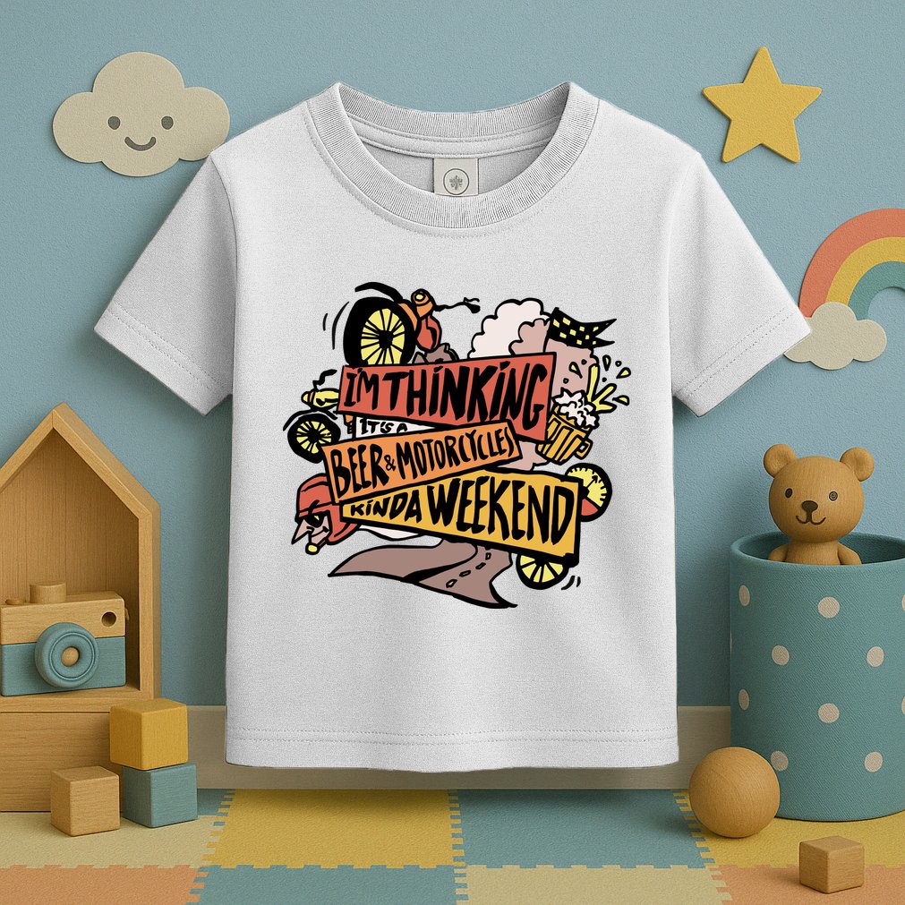 I'm Thinking Beer And Motorcycle Kinda Weekend Toddler T-Shirt