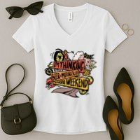 I'm Thinking Beer And Motorcycle Kinda Weekend Women's V-Neck T-Shirt