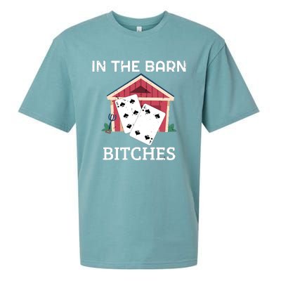 In The Barn Euchre Score Card Game Design Sueded Cloud Jersey T-Shirt