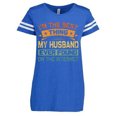 Im The Best Thing My Husband Ever Found On The Internet Enza Ladies Jersey Football T-Shirt