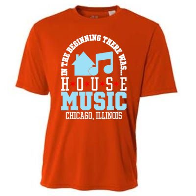 In The Beginning There Was House Chicago House Music DJ Cooling Performance Crew T-Shirt