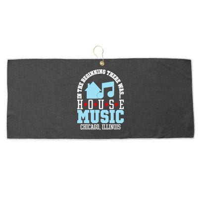 In The Beginning There Was House Chicago House Music DJ Large Microfiber Waffle Golf Towel