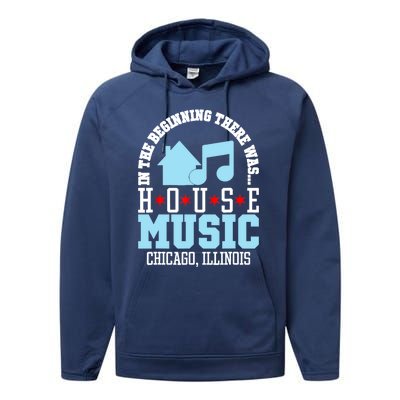 In The Beginning There Was House Chicago House Music DJ Performance Fleece Hoodie