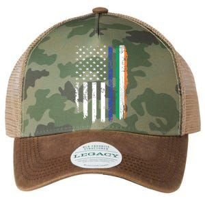 Irish Thin Blue Line St Patrick's Day Police Cop Funny Gift Legacy Tie Dye Trucker Hat