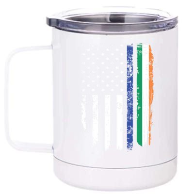 Irish Thin Blue Line St Patrick's Day Police Cop Funny Gift 12 oz Stainless Steel Tumbler Cup