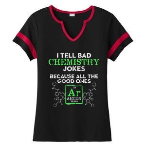 I Tell Bad Jokes Argon Funny Chemistry Joke Ladies Halftime Notch Neck Tee