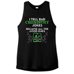 I Tell Bad Jokes Argon Funny Chemistry Joke Ladies PosiCharge Tri-Blend Wicking Tank