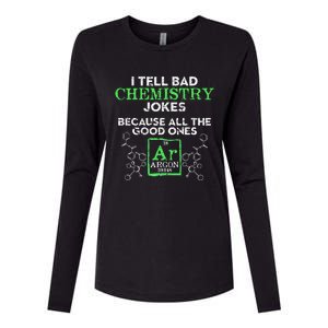 I Tell Bad Jokes Argon Funny Chemistry Joke Womens Cotton Relaxed Long Sleeve T-Shirt