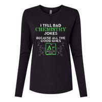 I Tell Bad Jokes Argon Funny Chemistry Joke Womens Cotton Relaxed Long Sleeve T-Shirt