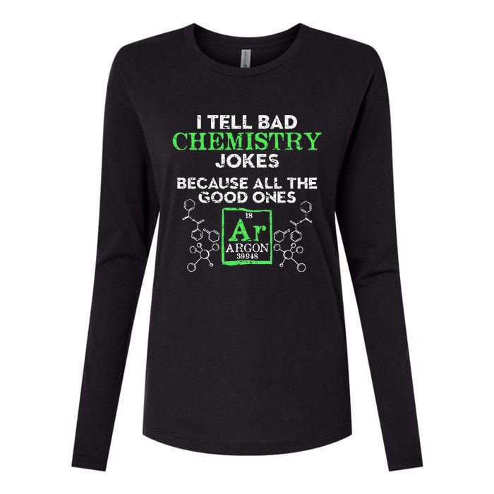 I Tell Bad Jokes Argon Funny Chemistry Joke Womens Cotton Relaxed Long Sleeve T-Shirt