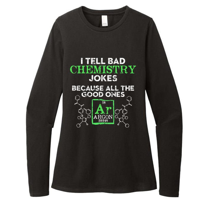 I Tell Bad Jokes Argon Funny Chemistry Joke Womens CVC Long Sleeve Shirt