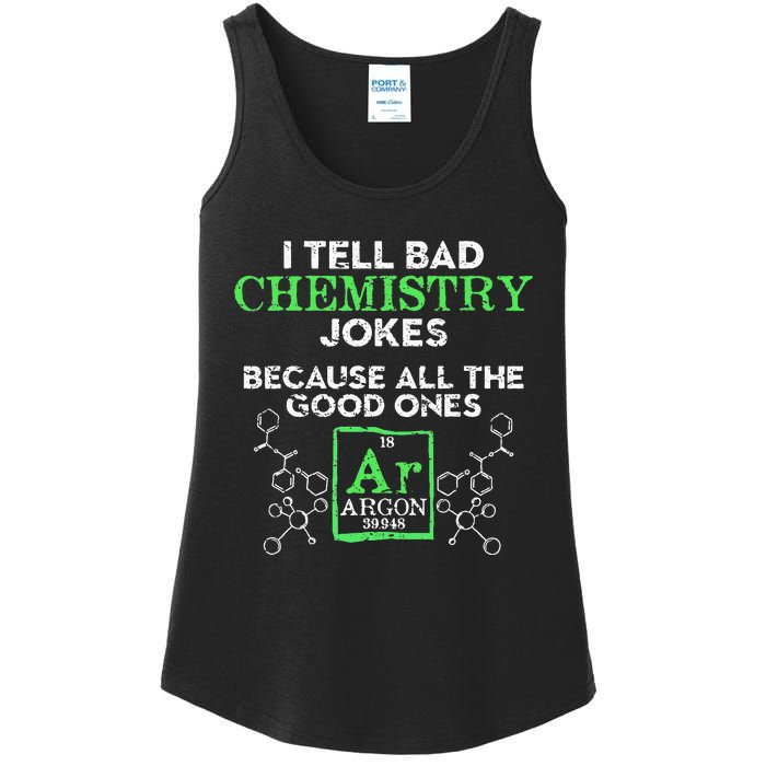 I Tell Bad Jokes Argon Funny Chemistry Joke Ladies Essential Tank