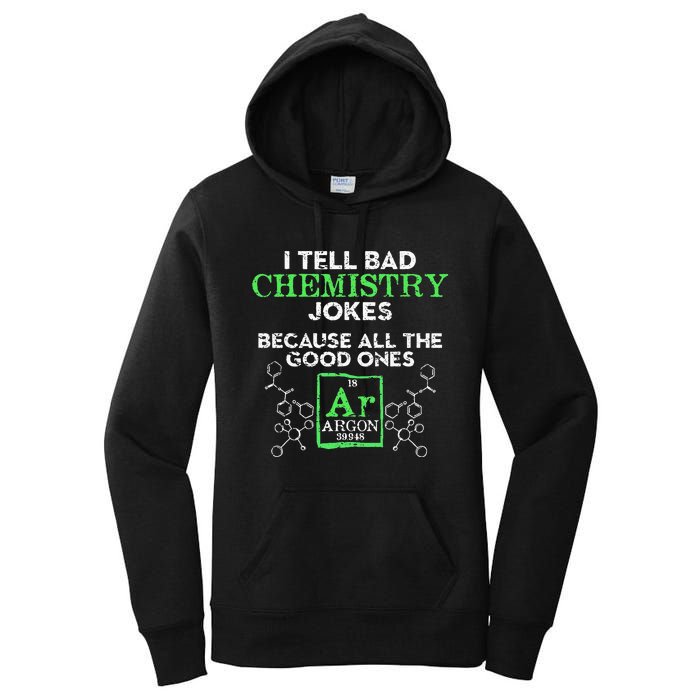 I Tell Bad Jokes Argon Funny Chemistry Joke Women's Pullover Hoodie