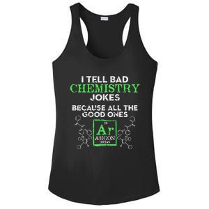 I Tell Bad Jokes Argon Funny Chemistry Joke Ladies PosiCharge Competitor Racerback Tank