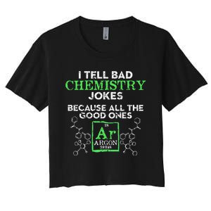 I Tell Bad Jokes Argon Funny Chemistry Joke Women's Crop Top Tee