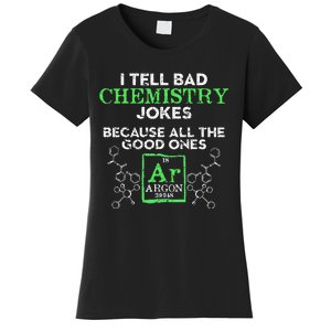 I Tell Bad Jokes Argon Funny Chemistry Joke Women's T-Shirt