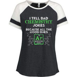 I Tell Bad Jokes Argon Funny Chemistry Joke Enza Ladies Jersey Colorblock Tee