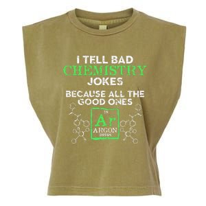 I Tell Bad Jokes Argon Funny Chemistry Joke Garment-Dyed Women's Muscle Tee