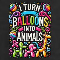 I Turn Balloons Into Animals Birthday Party Balloon Artist 7 Panel Mesh Trucker Snapback Hat