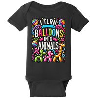 I Turn Balloons Into Animals Birthday Party Balloon Artist Baby Bodysuit