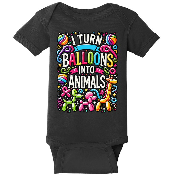 I Turn Balloons Into Animals Birthday Party Balloon Artist Baby Bodysuit