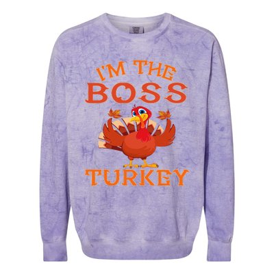 IM The Boss Turkey Matching Group Design Colorblast Crewneck Sweatshirt