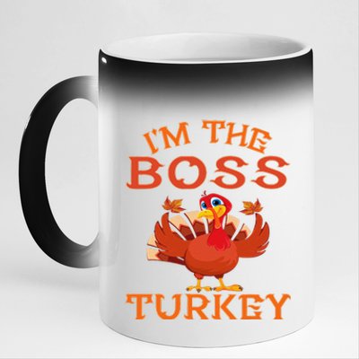 IM The Boss Turkey Matching Group Design 11oz Black Color Changing Mug