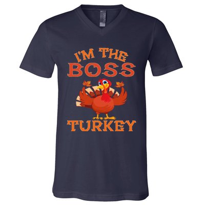 IM The Boss Turkey Matching Group Design V-Neck T-Shirt