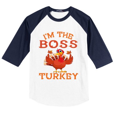 IM The Boss Turkey Matching Group Design Baseball Sleeve Shirt