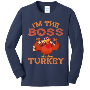 IM The Boss Turkey Matching Group Design Kids Long Sleeve Shirt