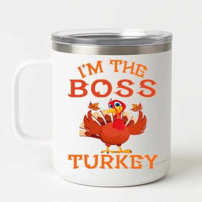 IM The Boss Turkey Matching Group Design 12 oz Stainless Steel Tumbler Cup