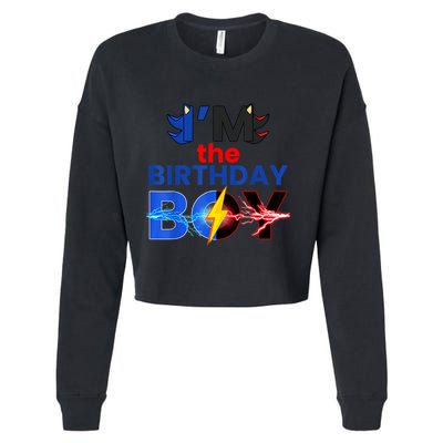 I’M The Birthday Hedgehog Family Party Decorations Theme Cropped Pullover Crew