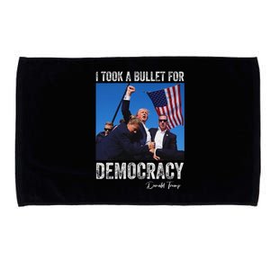 I Took Bullet For Democracy Trump Shooting Rally Trump 2024 Microfiber Hand Towel