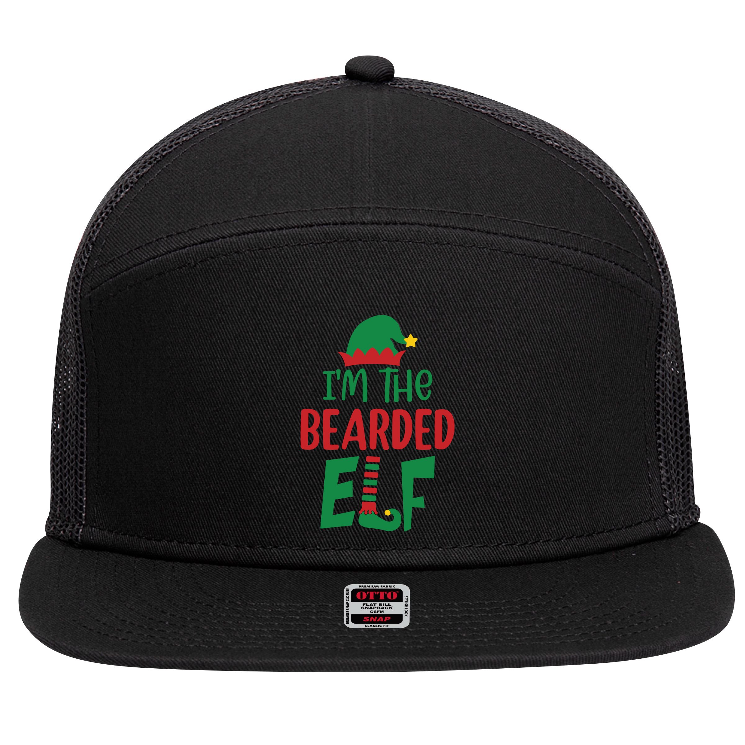 IM The Bearded Elf 7 Panel Mesh Trucker Snapback Hat